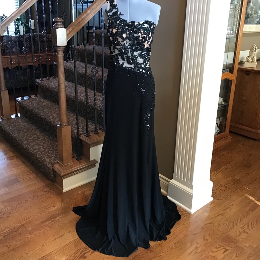 Long black evening gown
